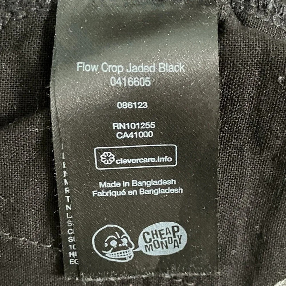 Cheap Monday Flow Crop  Jaded Black Pants Pull On Small - Picture 6 of 8